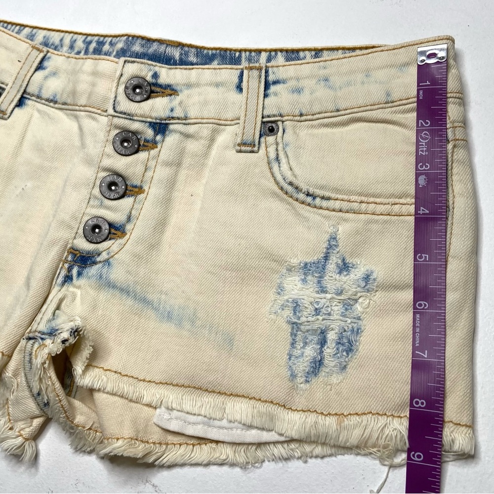 Carmar Reverse Bleached Button Fly Denim Shorts - image 4
